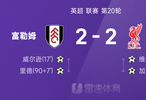 英超战报：维尔茨破门，里德绝平，利物浦2-2客平富勒姆
