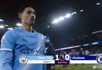 曼城半场1-0领先切尔西