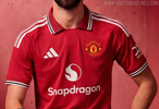 曼联新赛季球衣谍照：主场红、客场蓝、二客米白