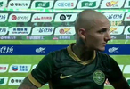 主场抢分告捷，MVP米特里策直面镜头畅谈心声 浙江绿城vs云南玉昆